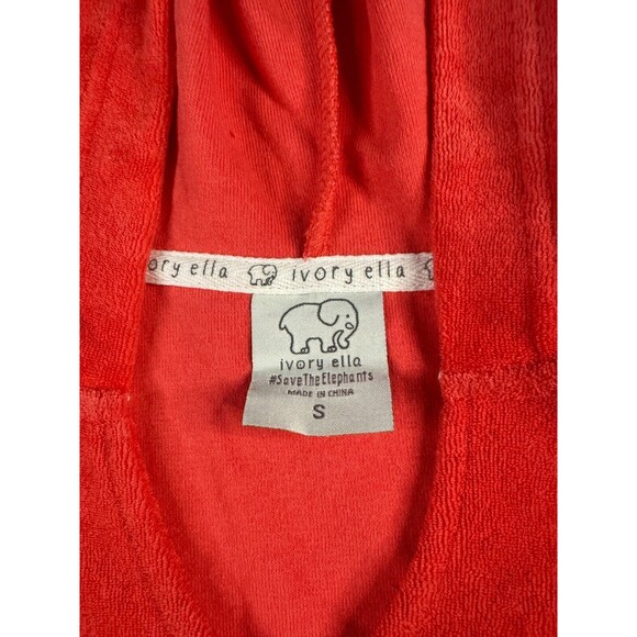 Ivory Ella Swimwear Womens Size Small Cover Up Red Sleeveless V Neck Hooded - Picture 2 of 10